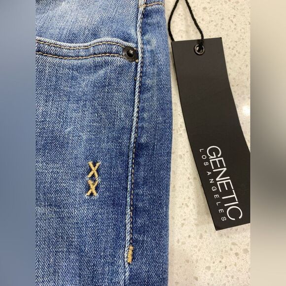 Genetic Los Angeles Vintage Jagger Flare Jeans 32x34 Stretch Lace-Up NWT - Picture 9 of 15